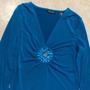 Ideology teal blue blouse